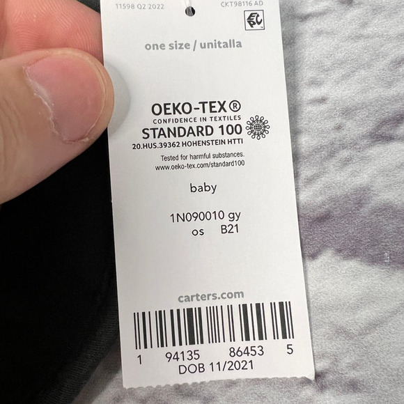 CARTER'S BABY I'm 1 Today Gray‎ 1st Birthday Teething Bib Water Resistant NWT - Picture 6 of 9